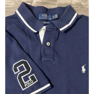 Ralph Lauren Custom Slim Fit Navy Polo Shirt #2, White Pony, Size XL